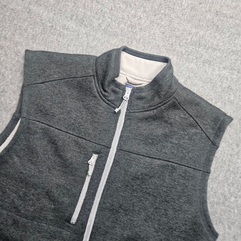 Johnnie-O Wes Full Zip Fleece Vest Mens Medium Black JMVT1310 Sweater Knit